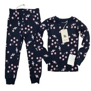 NEW Petit Lem Kids Pajama Set Navy Candy Organic Cotton Top Pants Size 3 Holiday